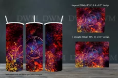 Wiccan Pentagram Colorful Grunge 20oz Tumbler Design Product Image 2
