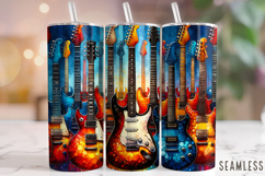 Electric Guitar Tumbler Wrap, Music Tumbler, Guitar Tumbler Product Image 1