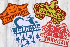 colorful halloween 3d welcome signs