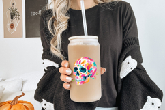 spooky colorful skull png for handmade halloween gifts