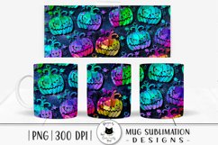 halloween mug design with seamless pumpkin pattern