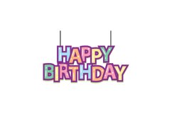 Colorful happy birthday banner bunting design vector Product Image 1