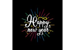 Colorful happy new year typography Product Image 1