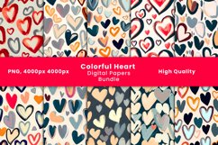 colorful heart digital papers Product Image 1