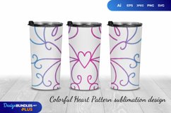 Colorful Heart Pattern Tumbler Wrap Design Product Image 1