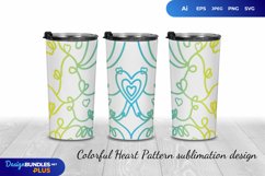 Colorful Heart Pattern Tumbler Wrap Design Product Image 1