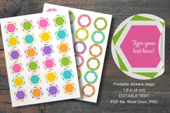 Colorful Hexagons Small Summer Round Labels 24 per Paper