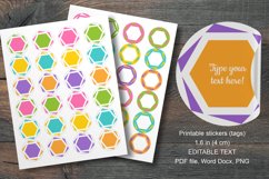 Colorful Hexagons Small Summer Round Labels 24 per Paper
