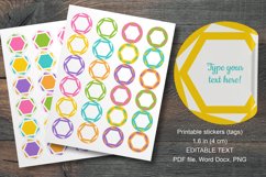 Colorful Hexagons Small Summer Round Labels 24 per Paper