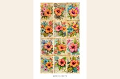 44 Colorful Hibiscus with Tropical Leaves Vintage Journal Product Image 3
