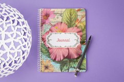 44 Colorful Hibiscus with Tropical Leaves Vintage Journal Product Image 6