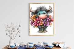 Colorful Highland Cow Clipart Product Image 2