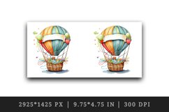 Watercolor hot air balloon mug, cup wrap sublimation design