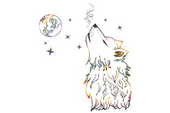 Colorful Howling Wolf Product Image 2