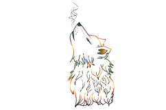 Colorful Howling Wolf Product Image 3