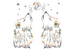 Colorful Howling Wolf Product Image 1