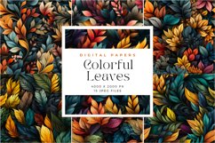 15 Colorful Leaves Seamless Pattern Background Product Image 1
