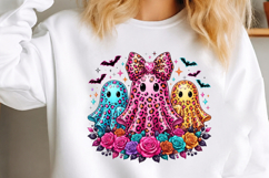 Colorful Leopard Ghost Trio PNG Product Image 3