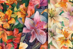 Colorful Lily Floral Digital Paper Bundle Product Image 2