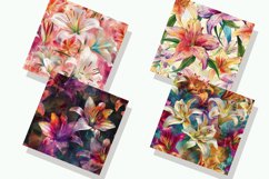 Colorful Lily Floral Digital Paper Bundle Product Image 3