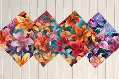 Colorful Lily Floral Digital Paper Bundle Product Image 4