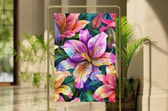 Colorful Lily Floral Digital Paper Bundle Product Image 5