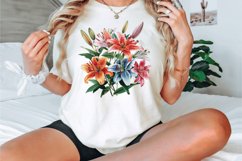 Watercolor Colorful Lily Bouquet Clipart Bundle Product Image 3