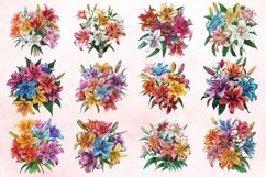 Watercolor Colorful Lily Bouquet Clipart Bundle Product Image 2