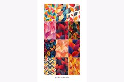 52 Colorful Linear Leaves Seamless Patterns Product Image 5