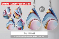 Earring Teardrop Colorful Liquid Product Image 1