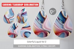 Earring Teardrop Colorful Liquid Product Image 1