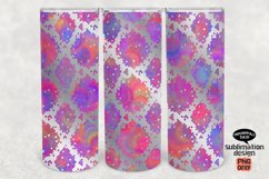 Image of purple pinks blues lizard design for 20 oz skinny tumbler sublimation