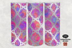 Image of purple pinks blues lizard design for 20 oz skinny tumbler sublimation