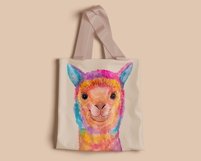 Watercolor Colorful Llama Sublimation Design - Animals PNG