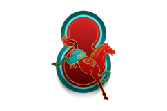 Colorful lunar new year horse chinese zodiac sign clipart Product Image 1
