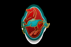 Colorful lunar new year horse chinese zodiac sign isolated Product Image 2