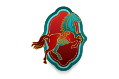 Colorful lunar new year horse chinese zodiac sign vector Product Image 1