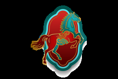 Colorful lunar new year horse chinese zodiac sign vector Product Image 2