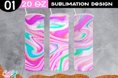 Colorful Marble 20 Oz Skinny Tumbler | Fluid art Sublimation Product Image 1