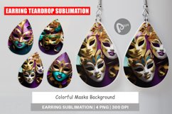Earring Teardrop Mardi Gras Masks Product Image 1