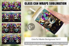 Glass Can Wraps Mardi Gras Masks Product Image 1