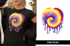 Melting Multicolor Tie Dye Heart Shape Design Product Image 1
