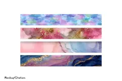 Rainbow Pastel Keychain Wristlet PNG, Ombre Sublimation Product Image 2