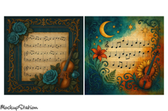 Vintage Music Note Papers Printable for Scrapbooking Crafts Product Image 3