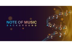 Colorful music notes with bokeh banner and poster design Product Image 1