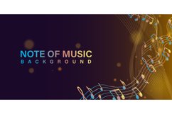 Colorful music notes with bokeh banner and poster design Product Image 1