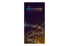 Colorful music notes with bokeh vertical banner design Product Image 1