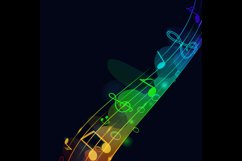 Colorful music notes colorful lines and equalizer design Product Image 2