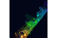 Colorful music notes colorful lines and equalizer design Product Image 1