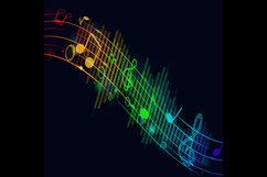 Colorful music notes with colorful lines &amp; equalizer poster Product Image 2